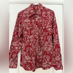Michael Kors red paisley shirt size L